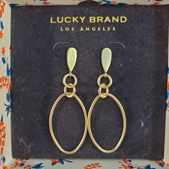 LUCKY BRAND GOLD TONE EARRINGS NEW - Picture 1 of 8